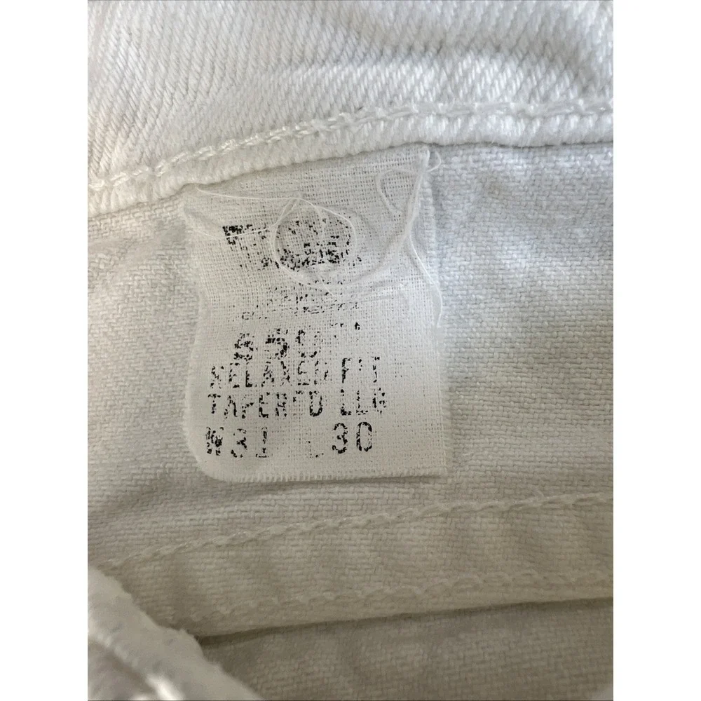 Levi's Orange Tab 550 White Jeans W31 L30 USA Vintage‎ Relaxed Tapered Leg Denim
